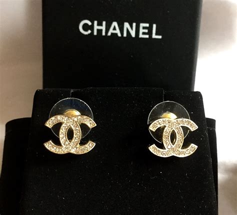 chanel costume jewellery earrings uk|authentic chanel logo stud earrings.